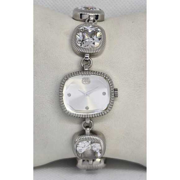 Marc Ecko Accessories - Women's Ecko Unltd Rectangle Silver Tone Crystal Rhinestone Bracelet Watch 04
